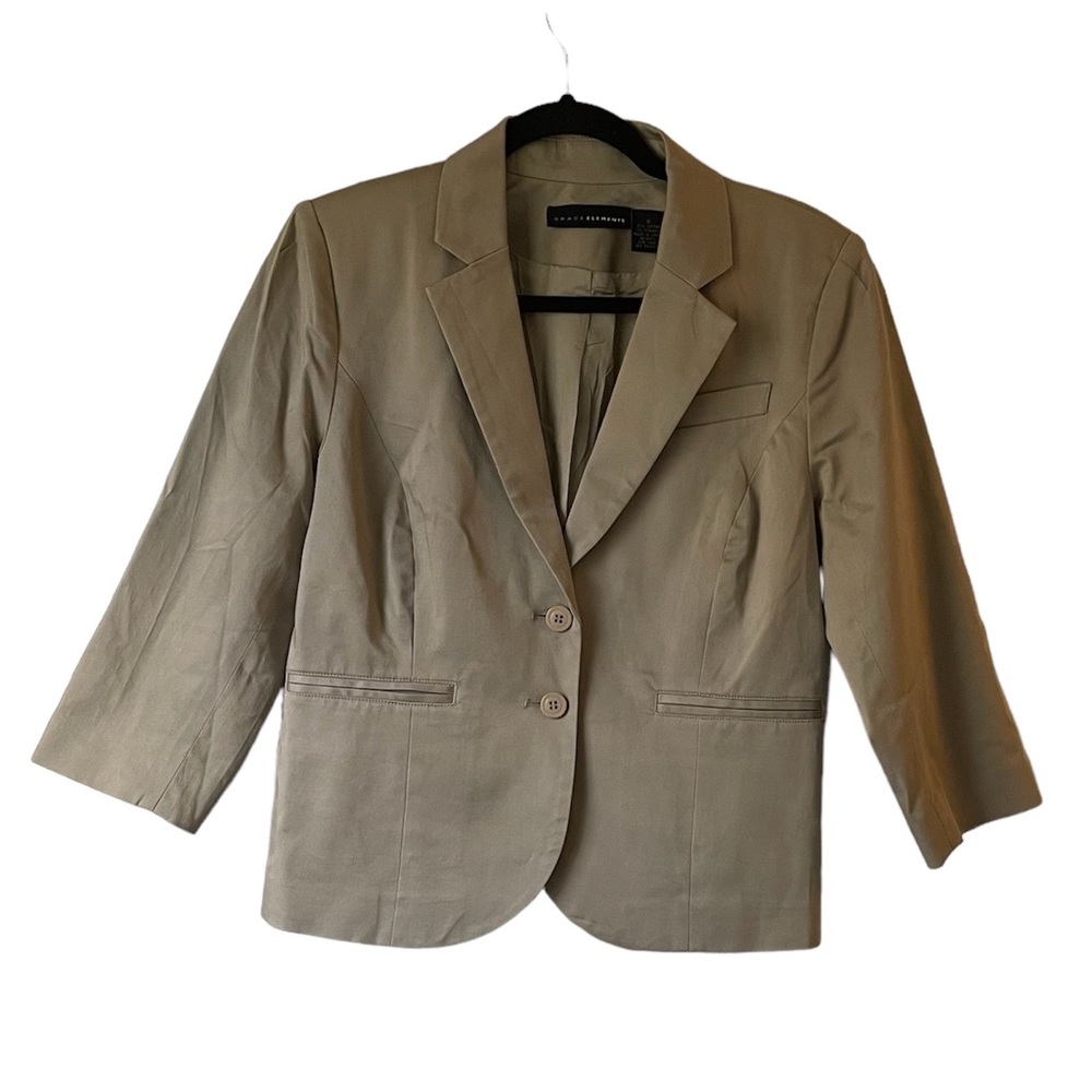 Grace Elements gray blazer suit jacket size 8